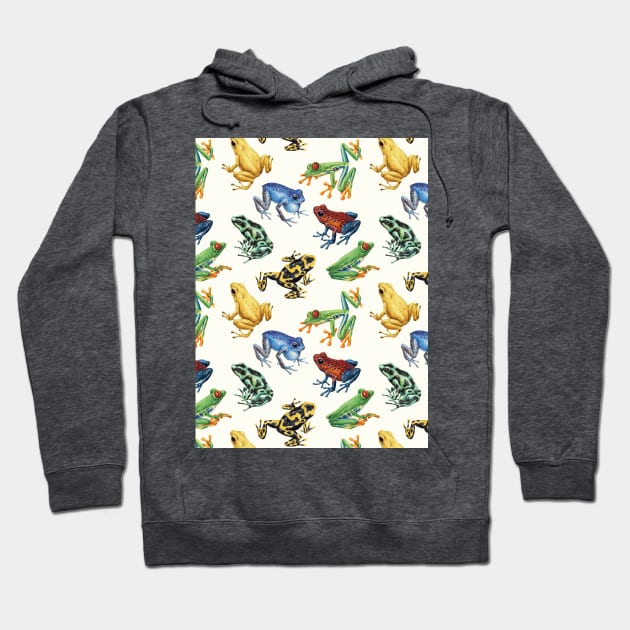 Frogs on natural white Hoodie by katerinamk